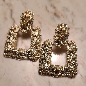Gold Textured Earrings